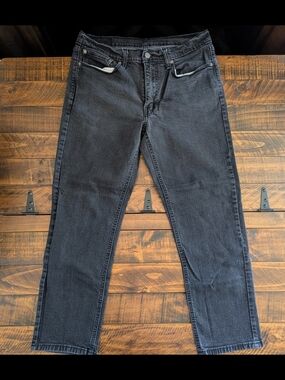 Levi's 541 Jeans Mens 33X27.5 Athletic Fit Straight Leg 100% Cotton Black Denim